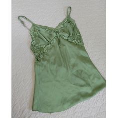 Beautiful Silky Moss Green Pj Tank Top. Never Worn And No Flaws. Elegant Fitted Green Sleepwear, Fitted Green Sleepwear With Lace Trim, Sage Green Clothes, Clothes Downtown Girl, Downtown Girl Style, Faybelle Thorn, Transition Ideas, Shifting Wardrobe, Gossip Girl Aesthetic