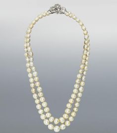 Pearl Necklace With Diamond, Pearl Diamond Necklace, The Bling Ring, Necklace With Diamond, Natural Pearl Necklace, Georgian Jewelry, Real Pearl Necklace