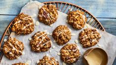 cookies with icing and nuts on a plate