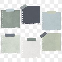 several pieces of torn paper with holes in the middle, on a transparent background png and psd