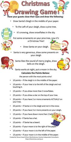 Christmas Drawing Game, Holiday Party Games, Christmas Game, Holiday Games, Drawing Games