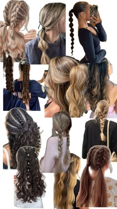 Preppy Hairstyles, Hair For School, Hairstyle Examples, Cute Hairstyles For School, Easy Hairstyles For Thick Hair, Hair Inspiration Long, School Hair, Hair Braid Videos, Hairdos For Curly Hair