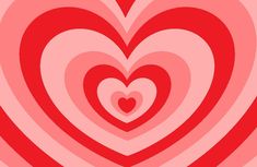 many hearts are arranged in the shape of a heart on a pink and red background