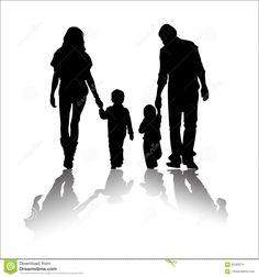 an adult and child walking with their parents