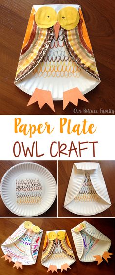 paper plate owl craft for kids to make