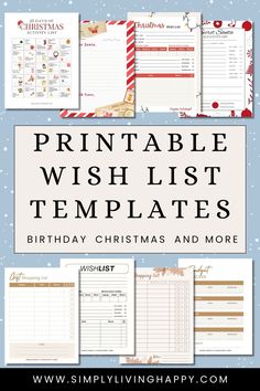 printable wish list templates for christmas and more