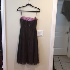 Nwt Brown Dress - Netted With Sequins Purple Lining Pit-To-Pit 15” Waist 12.5” Belt Missing Bcbg Dress, Bcbgmaxazria Dresses, Brown Dress, Colorful Dresses, Size 2, Womens Dresses, Purple, Women Shopping, Quick Saves