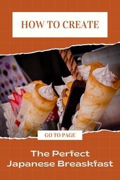 the cover of how to create go to page in japanese breakfast cookbook, with images of ice cream and waffles