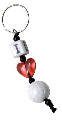 a keychain with two hearts attached to it and the number one on top