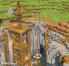 Lumber Mill Concept Art, Minecraft Hillside Base, Pale Oak Minecraft Builds, Minecraft Archeology Dig Site, Minecraft Spiral Tower, Minecraft Tower Roof Tutorial, Minecraft Upgraded Village, Minecraft Square House, Minecraft Arch Design