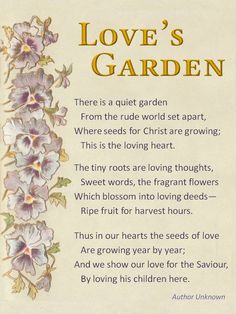 a poem written in the language of love's garden