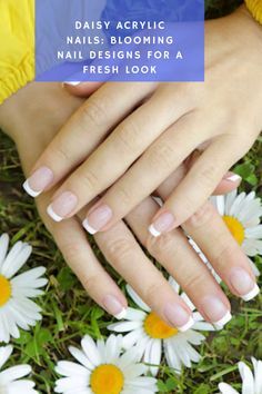 Daisy Acrylic Nails, Chic Nail Art, Spring Acrylic Nails, Blue Acrylic Nails, Daisy Nails, Brighter Days, Spring Nail Designs, Health And Vitality, Skin Secrets