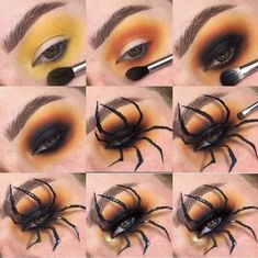 Halloween Makeup And Hair Ideas, Hallowen Schminke, Nem Halloween Makeup, Halloween Schminke, Halloween Eyeshadow, Halloween Make-up Looks