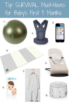 the top survival must haves for baby's first 3 months, including an infant carrier