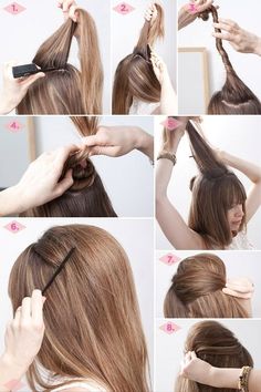 no teasing? yes please! Bouffant Hair, Long Hair Tutorial, Fancy Hairstyles, Popular Hairstyles, Hair Today, Hair Dos, Pretty Hairstyles