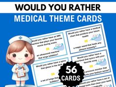 the medical theme cards are for children to use