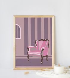 Chair Wallpaper, Purple Chair, Digital Downloads Printables, Printed Chair, Bedroom And Office, Wallpaper Art, Office Spaces, Year 2024, Purple Wallpaper