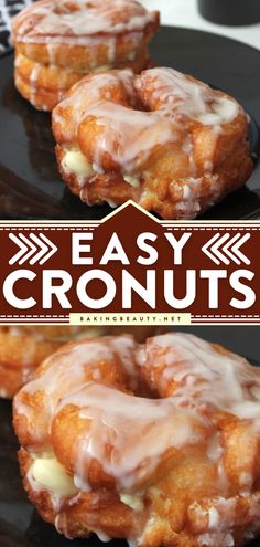 Easy Cronuts Recipe, delicious breakfast ideas, best brunch ideas Croissant Donuts Easy, Deep Fried Breakfast Ideas, Breakfast Croissant Recipes, Donut Flavors Ideas, Soft Breakfast Foods, Crossaint Recipe, Christmas Donuts Ideas, Homemade Donuts Recipe Easy, Home Made Donuts Recipe