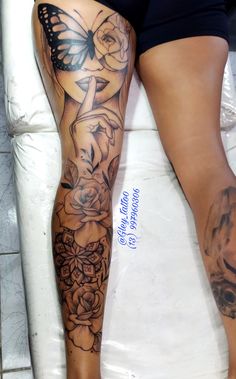 Tatuagem na perna esquerda, na parte de trás, do tornozelo até a poupa da bunda Women’s Leg Sleeve Ideas, Womens Back Of Leg Tattoo, Leg Sleeve Tattoos Female Flowers, Full Sleeve Leg Tattoos Women, Back Of Leg Sleeve Tattoo, Girly Calf Tattoo, Top Leg Tattoo Women, Left Leg Tattoos For Women, Women Full Leg Tattoo Ideas