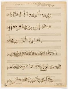 an old sheet with musical notations on it