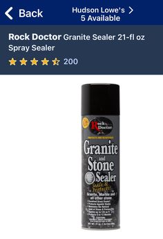 a bottle of rock doctor granite sealer on the app store's iphone screen