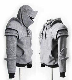 Costume Chevalier, Knight Hoodie, Armor Cosplay, Helmet Hood, Armor Hoodie, Streetwear Mens, Streetwear Men, Medieval Fashion, Fashion Night