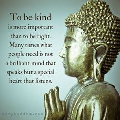 a buddha statue with the words to be kind