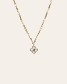 Beautifully handcrafted, 14k yellow gold diamond clover necklace, featuring four bezel set round diamonds. This dainty necklace is a layering must have! Clovers represent good luck and fortune. Made in L.A. Length: 16"- 17"- 18" adjustable Diamond Carat Weight: Approx. 0.07 ctw Total Weight: Approx. 1.8 grams Size of pendant: Approx. 5mm Ships in 5-12 business days Rush orders ship in 3-6 business days Comes gift ready in a custom Zoe Lev jewelry box. *Eligible for return, per our policy. See he Dainty Diamond Necklace, Clover Necklace, Diamond Carat, Diamond Pendant Necklace, Dainty Necklace, Diamond Pendant, Round Diamonds, Gold Diamond, Necklace Etsy