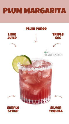 Plum Margarita Triple Sec Cocktails, Winter Holiday Recipes, Simple Syrup Cocktails, Flavored Margaritas, Cocktail Syrups, Lime Margarita, Mango Margarita