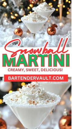 two martini glasses filled with whipped cream and toppings