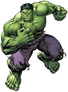 the incredible hulk from avengers comics, with his arms stretched out and one hand on his hip