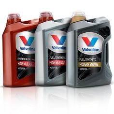 three different types of motor oil are shown