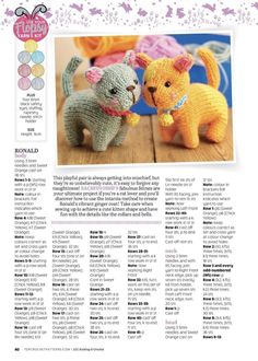 an article in the crochet magazine about cats