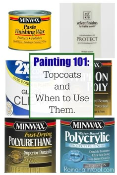 several different types of paint with the words painting 101 on top and below it,