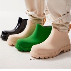 Green Above The Ankle Rain Boots. Size 7.5. New In Box. Never Worn. Ankle Rain Boots, Free People Shoes, Winter Rain, Rain Boots, Free People, Size 7, Women Shoes, Boots, Green