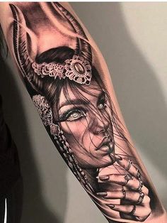 Evil Lady Tattoo, Taurus Woman Tattoo, Enchantress Tattoo, Best Arm Tattoos, 42 Tattoo, Valkyrie Tattoo, Capricorn Tattoo, Girl Arm Tattoos, Taurus Tattoos