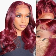 30+ Different Trending Wig hairstyles That Turn Heads 2023 Ombre Burgundy, Balayage Color, Wig Human Hair, Colored Wigs