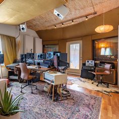 an old recording studio with lots of equipment