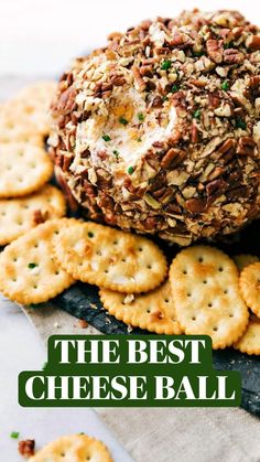 the best cheese ball recipe with crackers and nuts