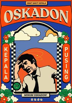 the poster for oskaddon's upcoming album, featuring an image of a man