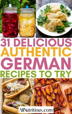 the cover of 30 delicious authentic german recipes to try