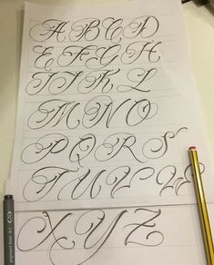 some type of calligraphy that is being worked on