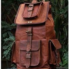 Never Been Used High Quality Quick Shipping Size 20 X 8 Inches This Leather Backpack Can Be Used As A Backpack For Laptop, Backpack For Hiking, Girls Backpack And A Large Rucksack For Men The Leather Used In This Bag Darkens With Usage And Makes It More Attractive, This Backpack Is Ideal For Short Weekend Trips Collage Backpack, Steampunk Clothes, Soft Leather Backpack, Overnight Travel Bag, Coupon Organizer, Rucksack Bag, Brown Leather Backpack, Vintage Backpacks, Leather Rucksack