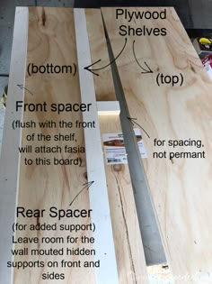 the parts of a wooden shelf being assembled in order to make it look like wood