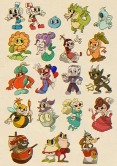 cartoon character stickers from the early 20th century