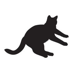 the silhouette of a cat is shown in black on a white background, and it appears to be jumping