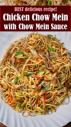 BEST Chicken Chow Mein with Chow Mein Sauce is packed with nutrients and flavors that will rock your world. This one-pan dinner is so satisfying with chicken, vegetables, classic chow mein noodles, and the best homemade chow mein sauce. Also, it’s way healthier than ordering takeout. Blackstone Chow Mein, La Choy Chow Mein Noodles Recipes, Chicken Chow Main, Chow Mein Sauce Recipe, Chow Mein Sauce, Veggie Chow Mein