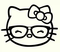 a hello kitty with glasses and a bow on her head