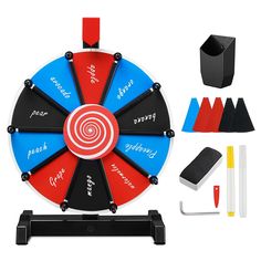 Yescom 12" 10 Slot Custom Prize Wheel Tabletop Image Tabletop Diy, Plinko Board, Prize Wheel, Diy Table Top, Teaching Supplies, Trade Show Display, Shaped Cards, Holiday Activities, Marker Pen