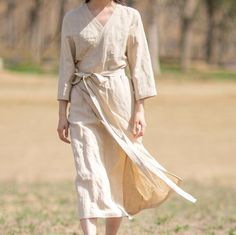 100%-linen-women-Dresses-V-neck-summer-spring-women-dresses-waist-belt Dresses Short, Organic Colors, Long Summer Dresses, Color Khaki, Linen Women, Summer Women, Linen Fabric, Custom Made, Color Patterns